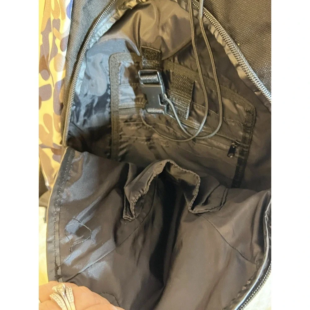 Lillian Vernon Cammo Camouflage Black White Gray Blue Backpack